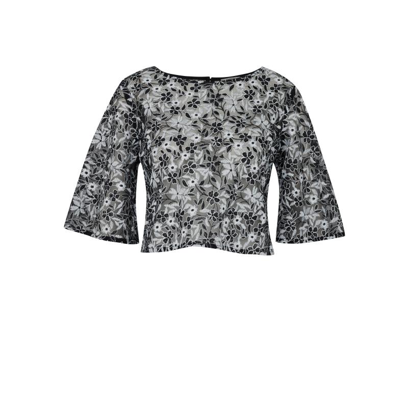 Fekete női mintás blúz