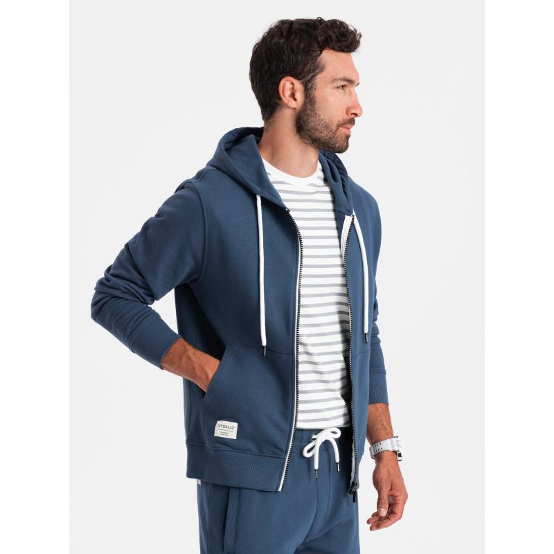 Férfi pulóver szett kenguru + rövidnadrág sötétkék V4 Z75 Z75