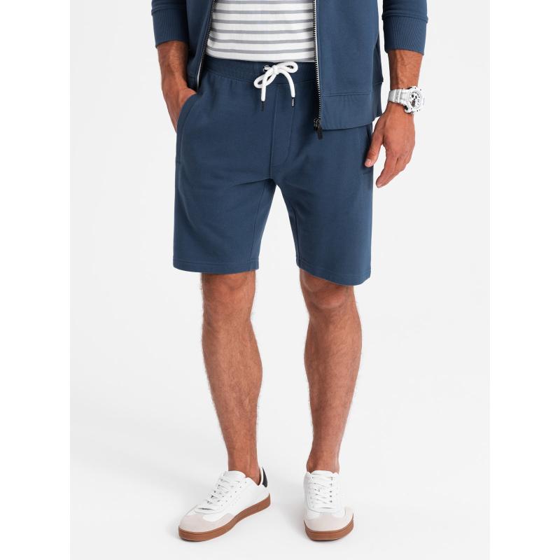 Férfi pulóver szett kenguru + rövidnadrág sötétkék V4 Z75 Z75