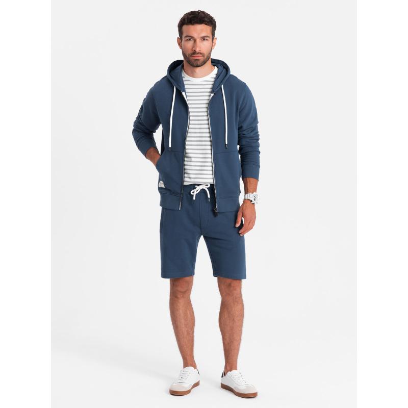 Férfi pulóver szett kenguru + rövidnadrág sötétkék V4 Z75 Z75