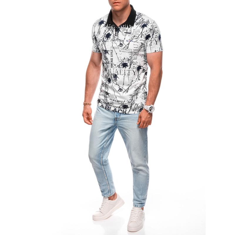 Pánská polokošile s potiskem S1994 bílá