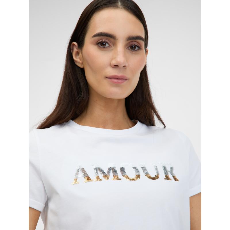 Biele dámske tričko s krátkym rukávom