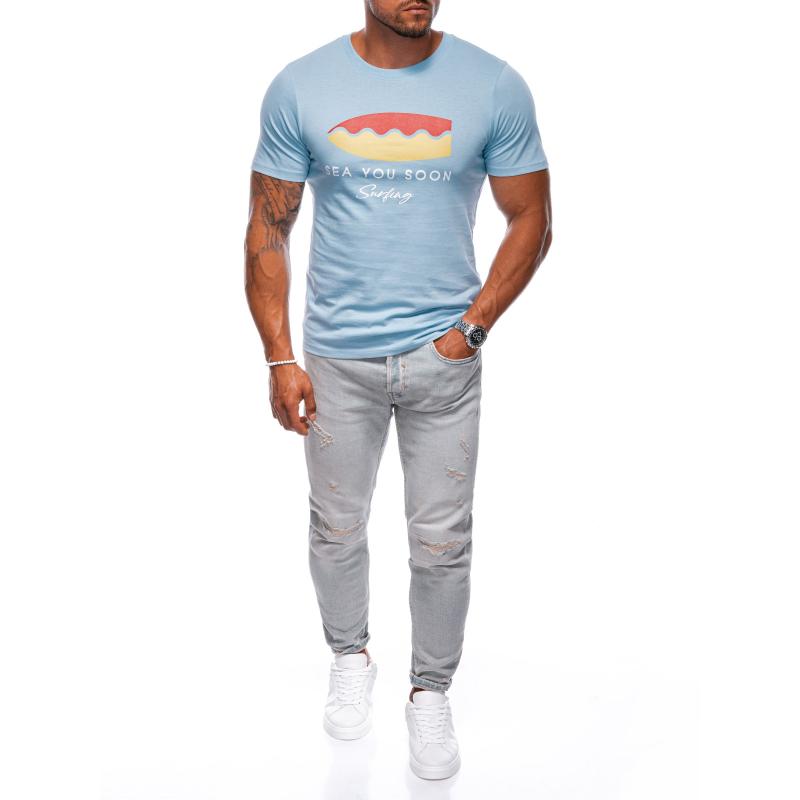 Pánské tričko s potiskem S2003 modré