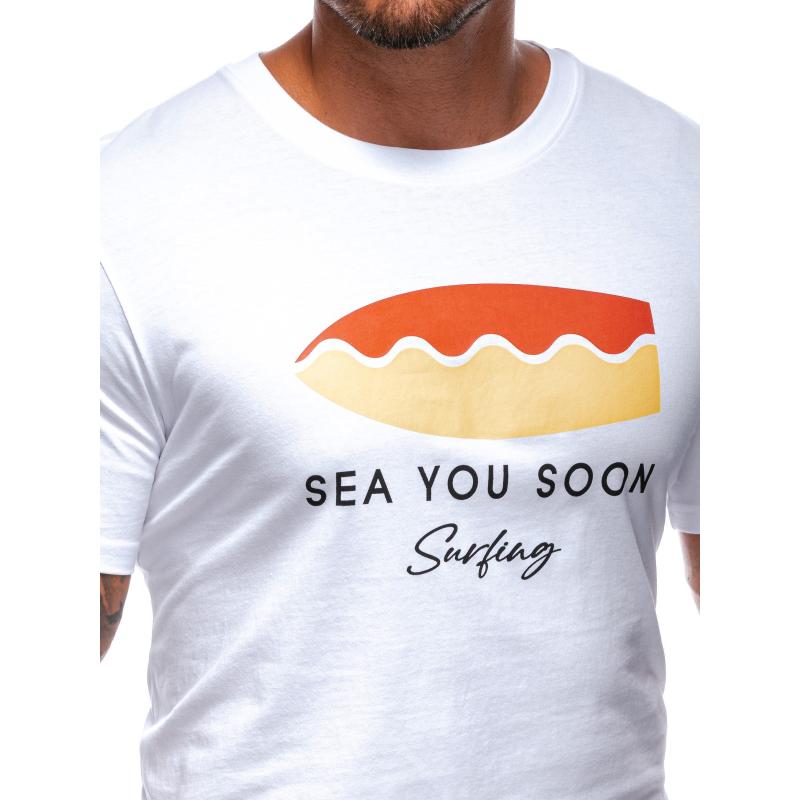 Férfi nyomtatott póló S2003 fehér