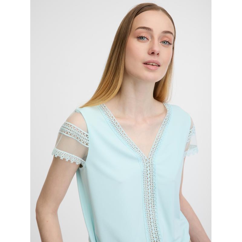 Světle modré dámské tričko s krátkým rukávem