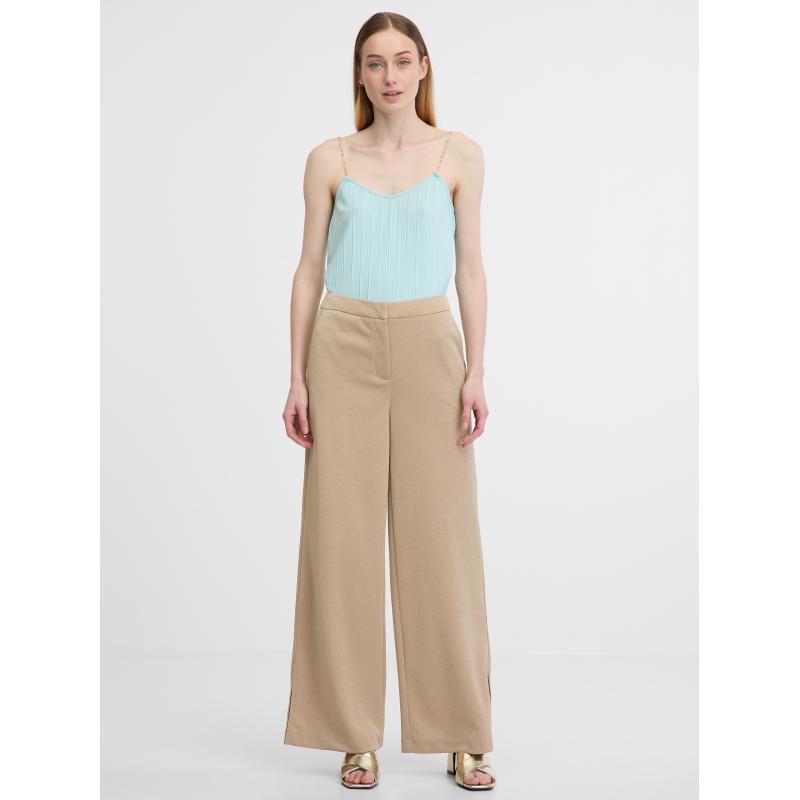 Béžové dámske široké nohavice