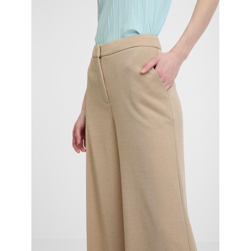 Béžové dámske široké nohavice