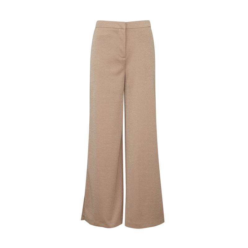 Béžové dámske široké nohavice