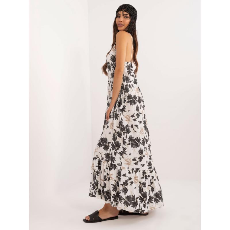 Női ruha fodros fekete-fehérrel