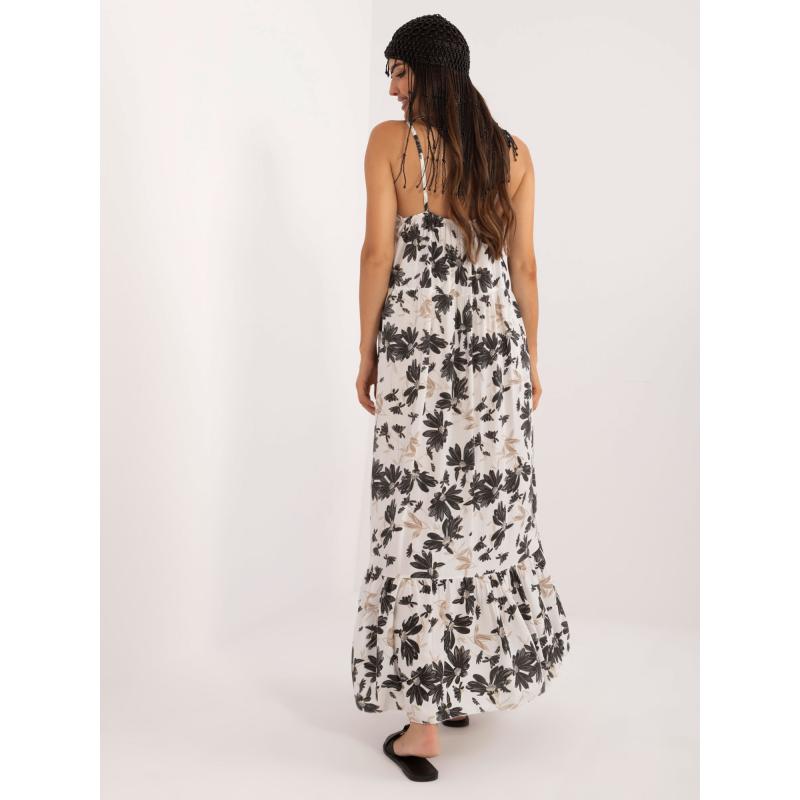 Női ruha fodros fekete-fehérrel