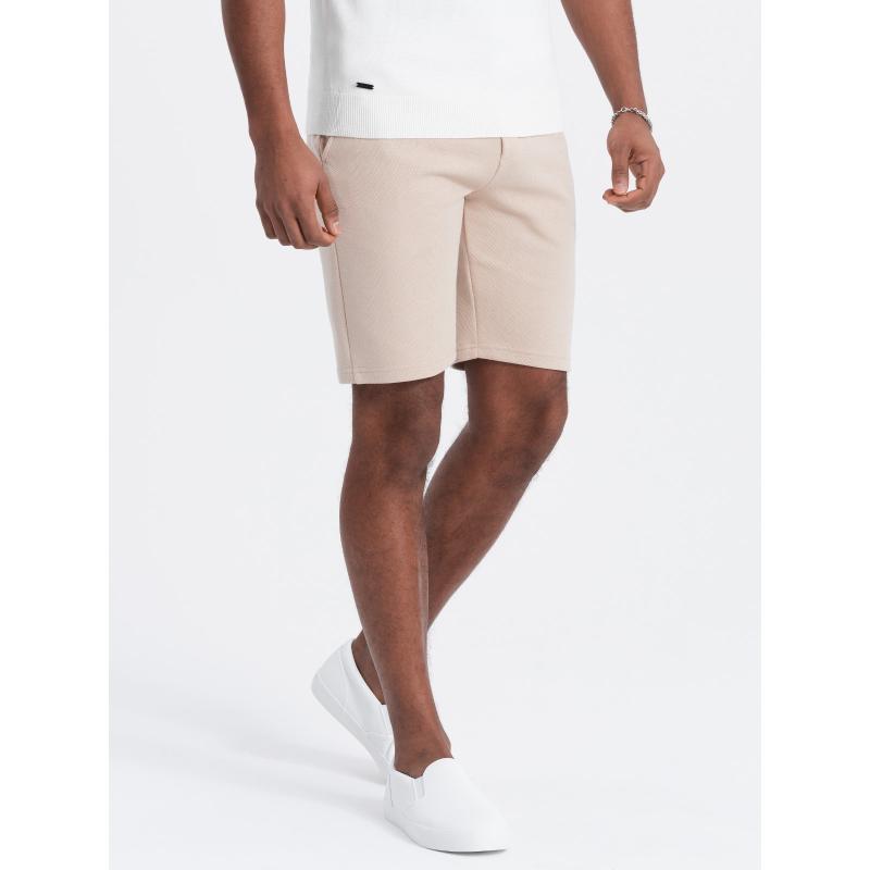Pánske krátke šortky na voľný čas W531 béžová