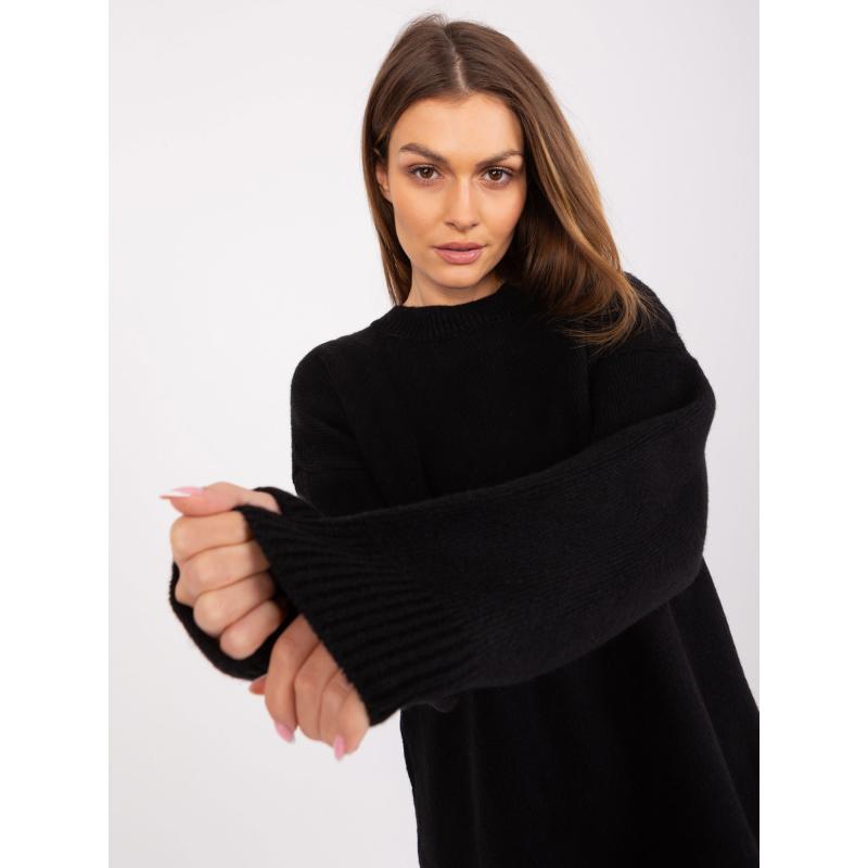 Női kerek nyakú ruha RUE PARIS Fekete