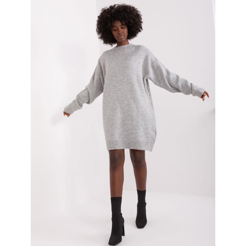 Dámské šaty oversize RUE PARIS šedé  