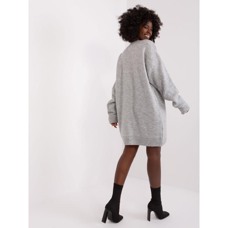 Dámské šaty oversize RUE PARIS šedé  