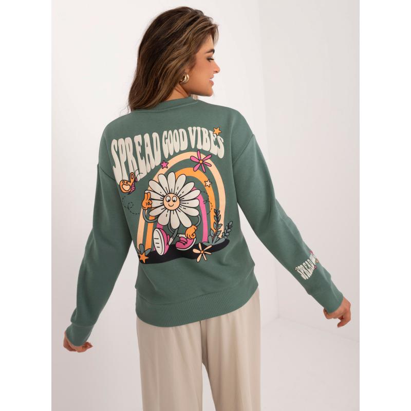 Dámská mikina s potiskem SUBLEVEL khaki