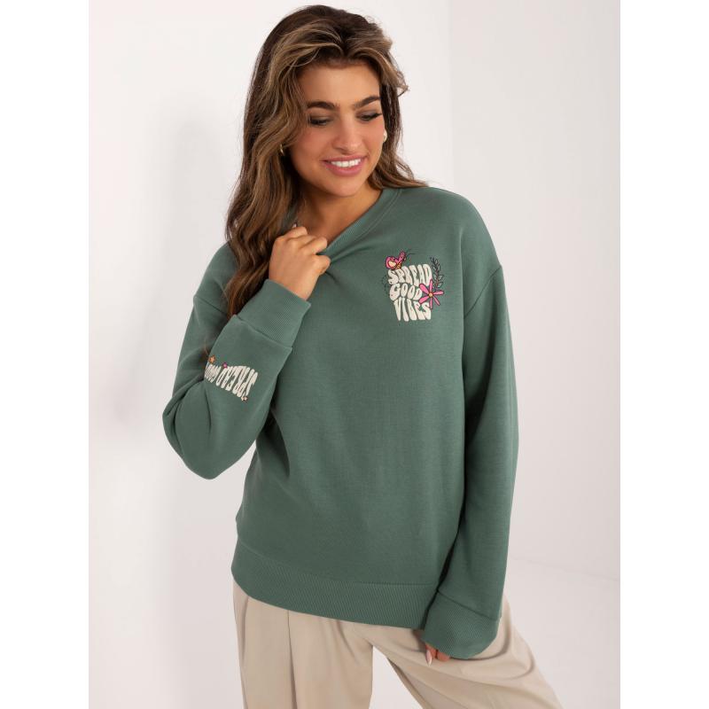 Dámská mikina s potiskem SUBLEVEL khaki