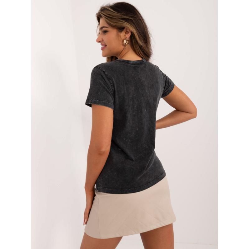 Dámske vzorované tričko SUBLEVEL tmavosivé