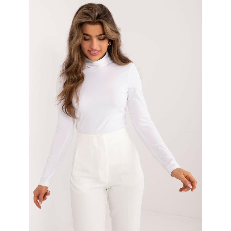 Dámská halenka s rolákem bavlněná SUBLEVEL bílá  