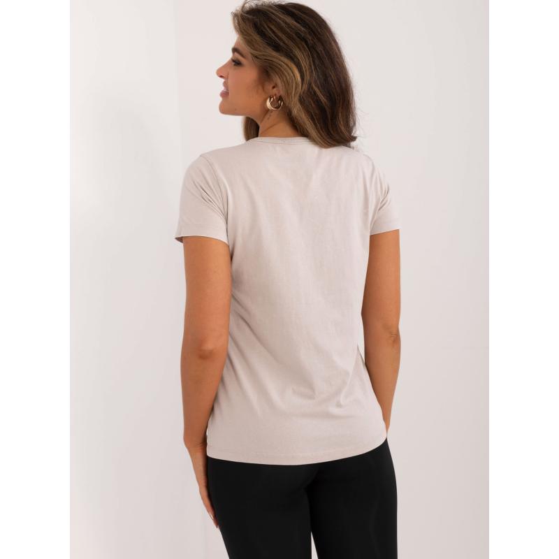 Női pamut póló SUBLEVEL bézs