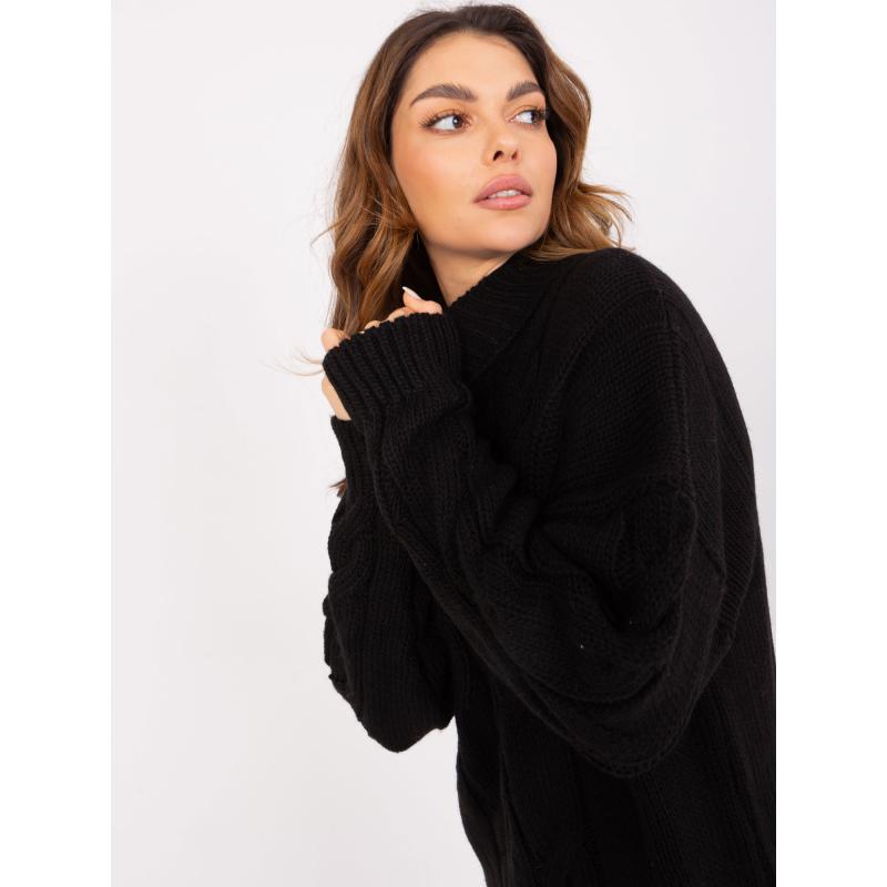 Női gyapjúkeverék kötött ruha RUE PARIS fekete