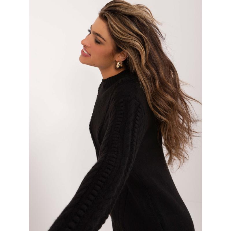 Dámský svetr s kostkovaným vzorem oversize černý  
