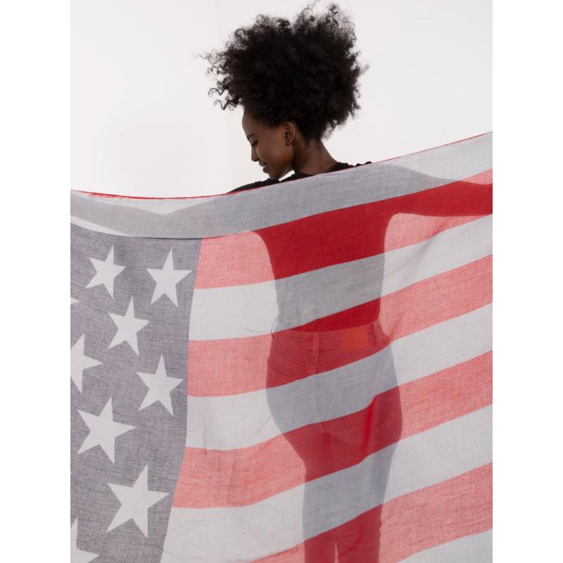 Dámská vzorovaná šála červeno-šedá 