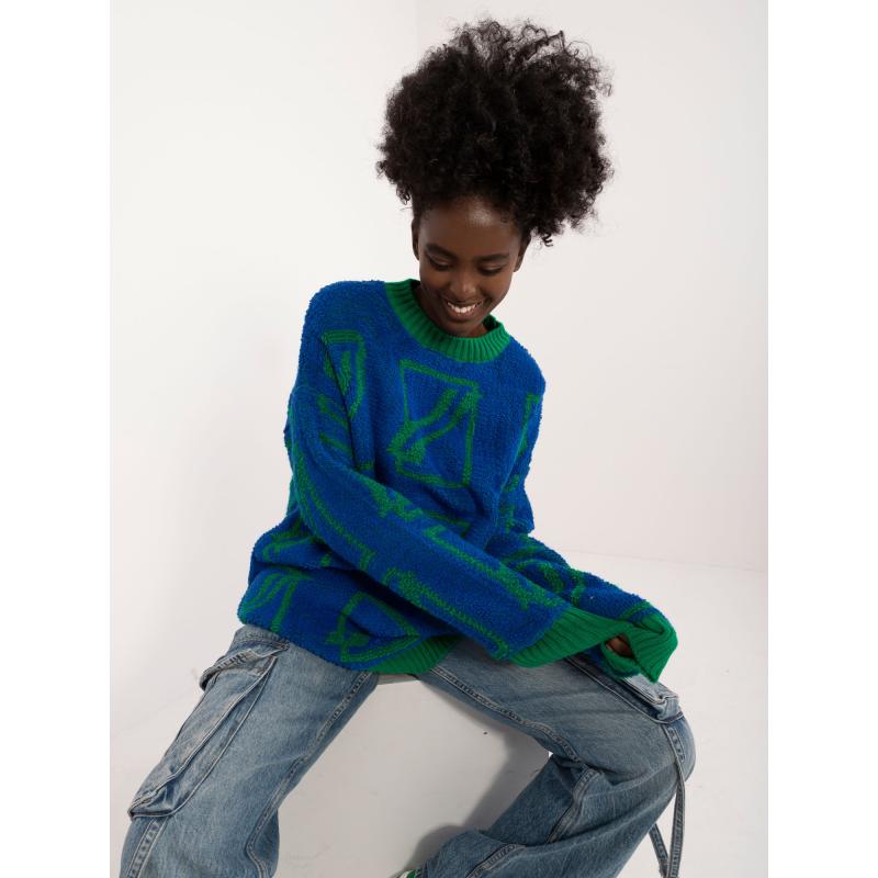 Dámský svetr nadměrné velikosti tmavě modrý  