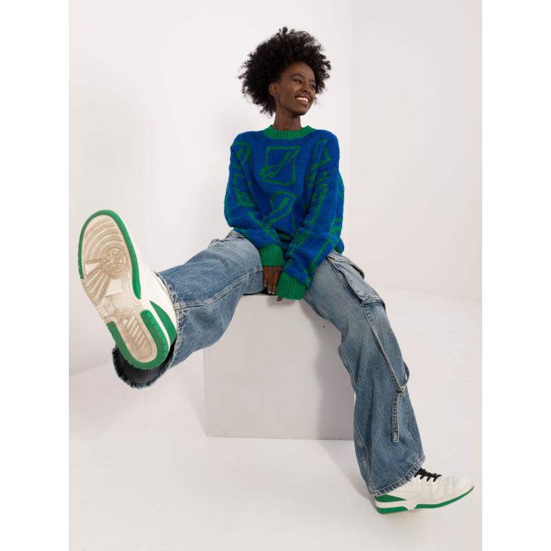 Dámský svetr nadměrné velikosti tmavě modrý  