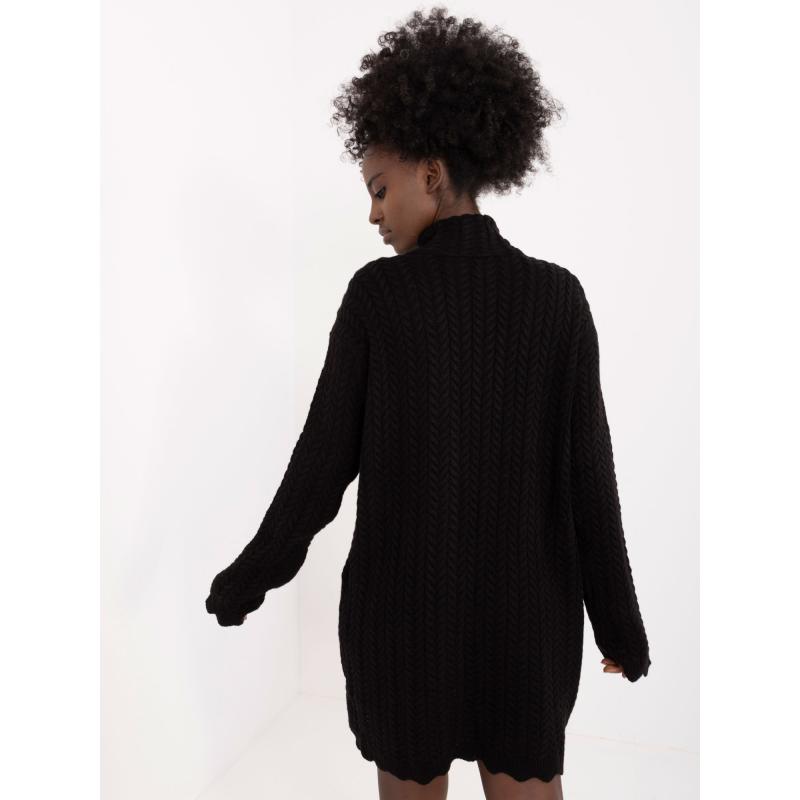 Női hosszú ujjú kötött ruha fekete