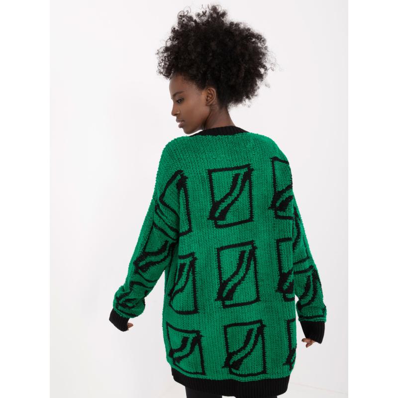 Női oversize gyapjú pulóver zöld