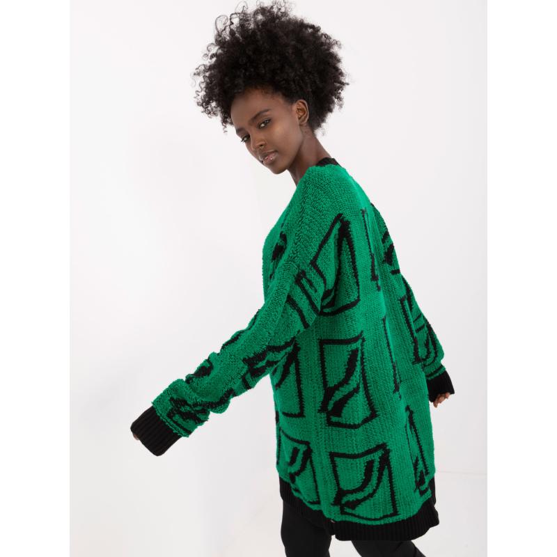 Női oversize gyapjú pulóver zöld
