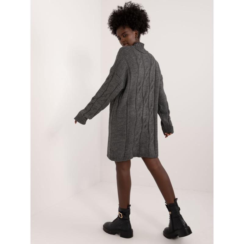 Dámské šaty pletené tmavě šedé 