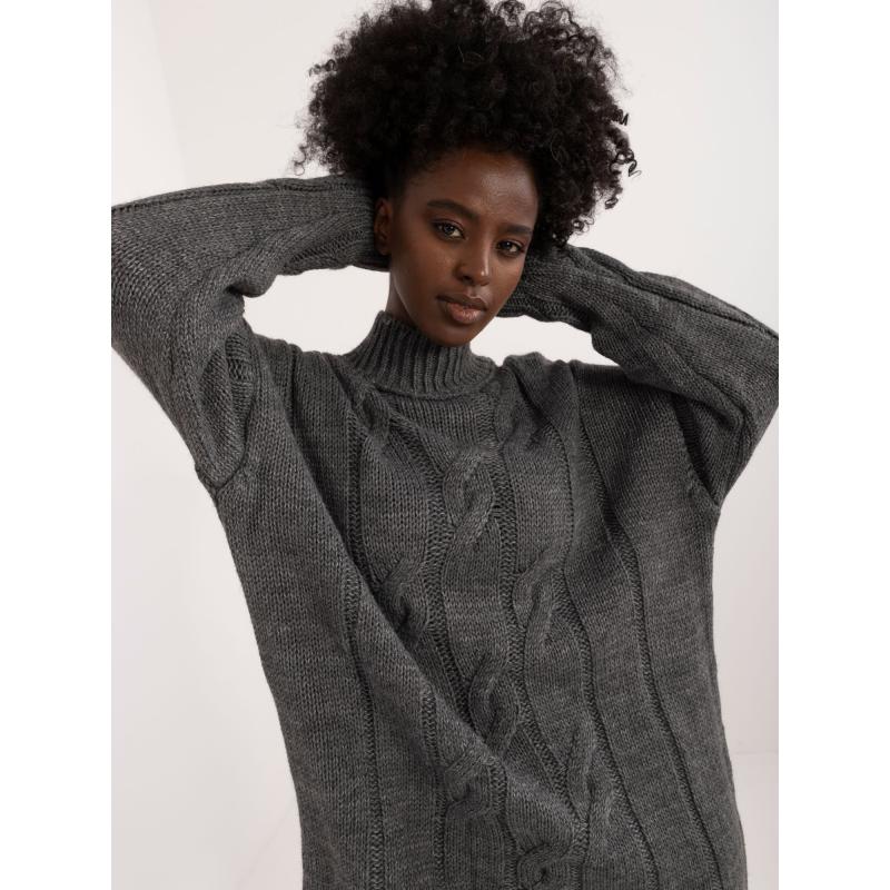 Dámské šaty pletené tmavě šedé 