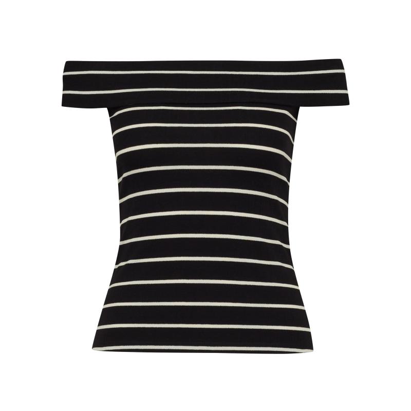 Černo-bílé dámské tričko s krátkým rukávem