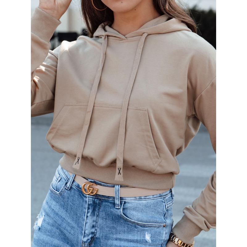 Dámská mikina s kapucí TRENDHOOD světle hnědá