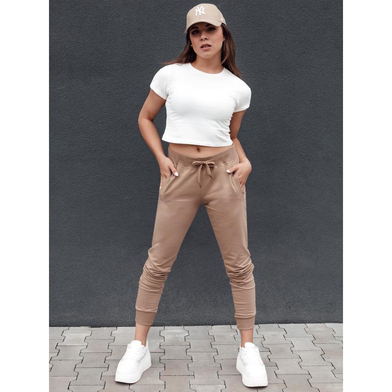 Dámské tepláky RELAX MODE světle hnědé