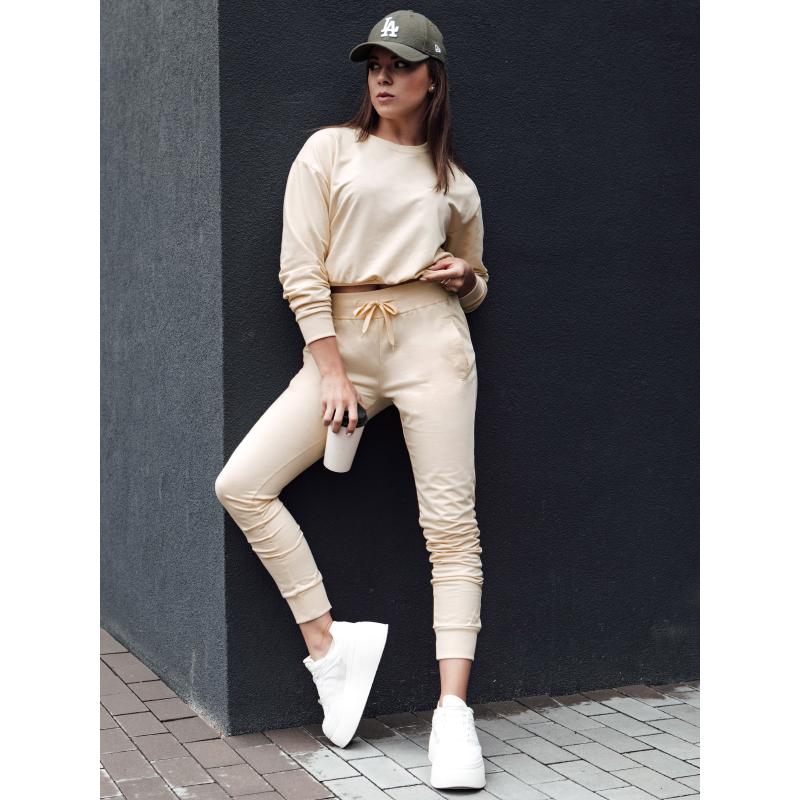 Dámské tepláky RELAX MODE krémové