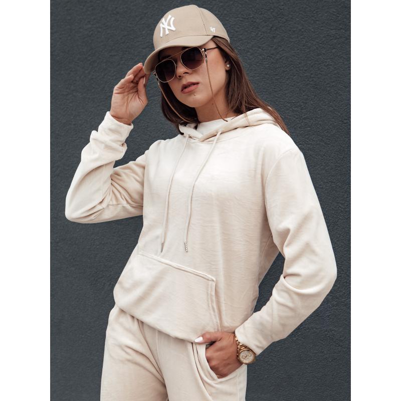 Dámská velurová souprava RELAX FIT ecru