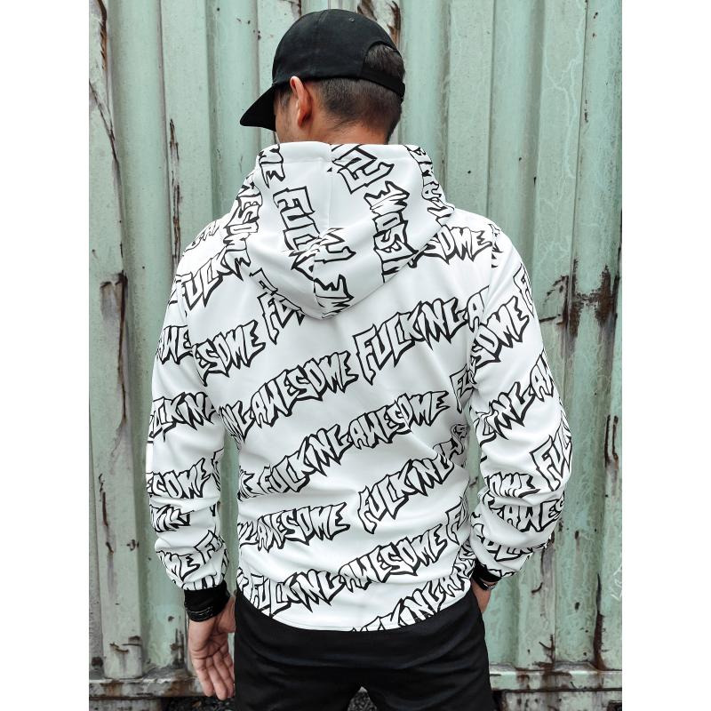 Pánská mikina s kapucí RIMA bílá