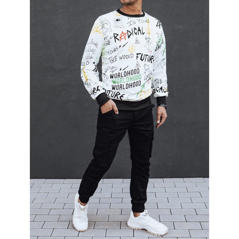 Pánská mikina s kapucí NICER bílá