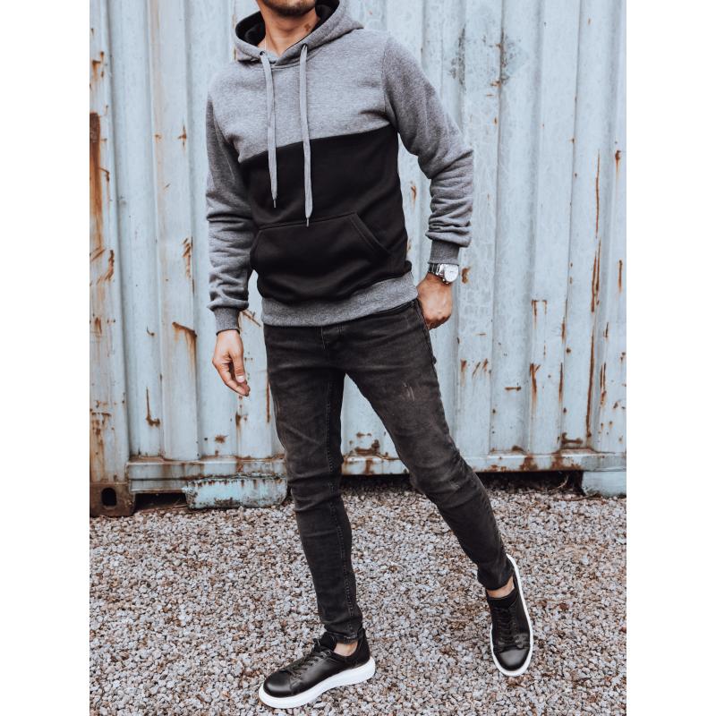 Pánská mikina s kapucí BELAS tmavě šedá