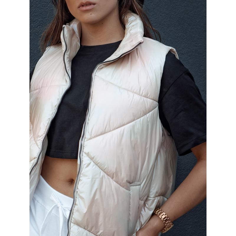 Dámská prošívaná vesta HOLO béžová