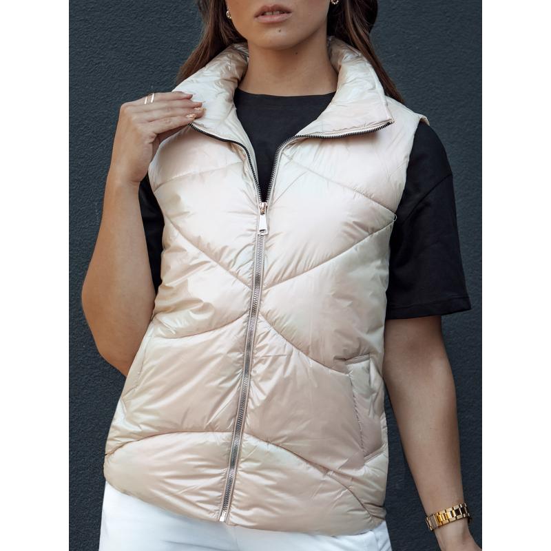 Dámská prošívaná vesta HOLO béžová