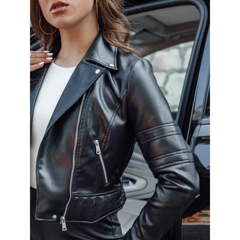 Női bőrdzseki EKLIN fekete