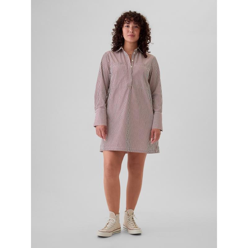 Csíkos ing mini ruha