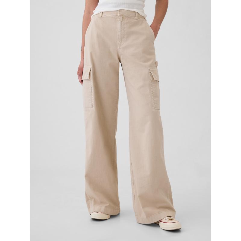 Baggy Khaki Cargo nadrág zsebekkel