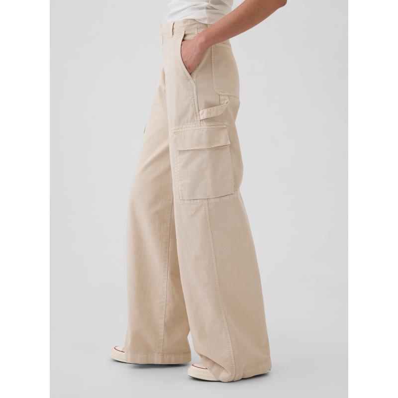 Baggy Khaki Cargo nadrág zsebekkel