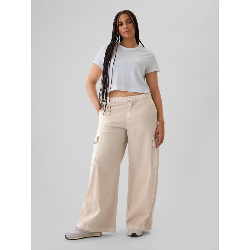 Baggy Khaki Cargo nadrág zsebekkel