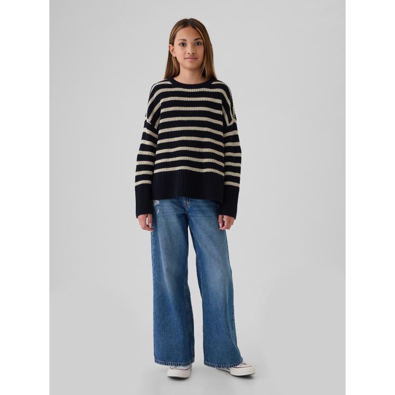 Gyerek túlméretezett csíkos pulóver