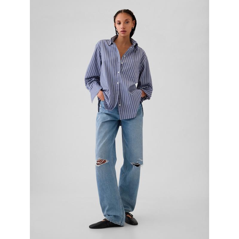 Poplin túlméretezett ing nagy ing